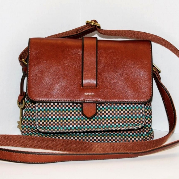 Fossil Handbags - Fossil Kinley Small Crossbody Teal/Brown ZB7610-725 NWOT